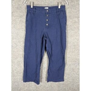 J.Crew Womens Button Fly‎ Cropped Pants Blue Size 27 Summer Casual
